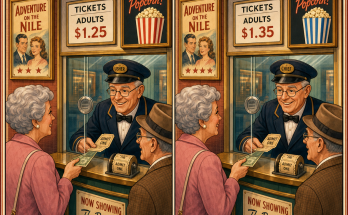 Find the 5 Differences at the 1950s Movie Ticket Window: Answer