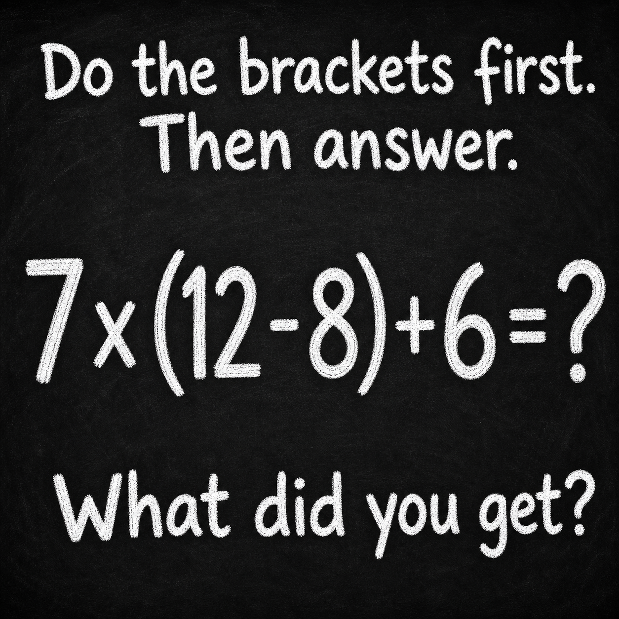 Do the Brackets First: Math Puzzle Answer