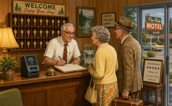 Two Things Are Wrong in This Old Motel Lobby: Answer