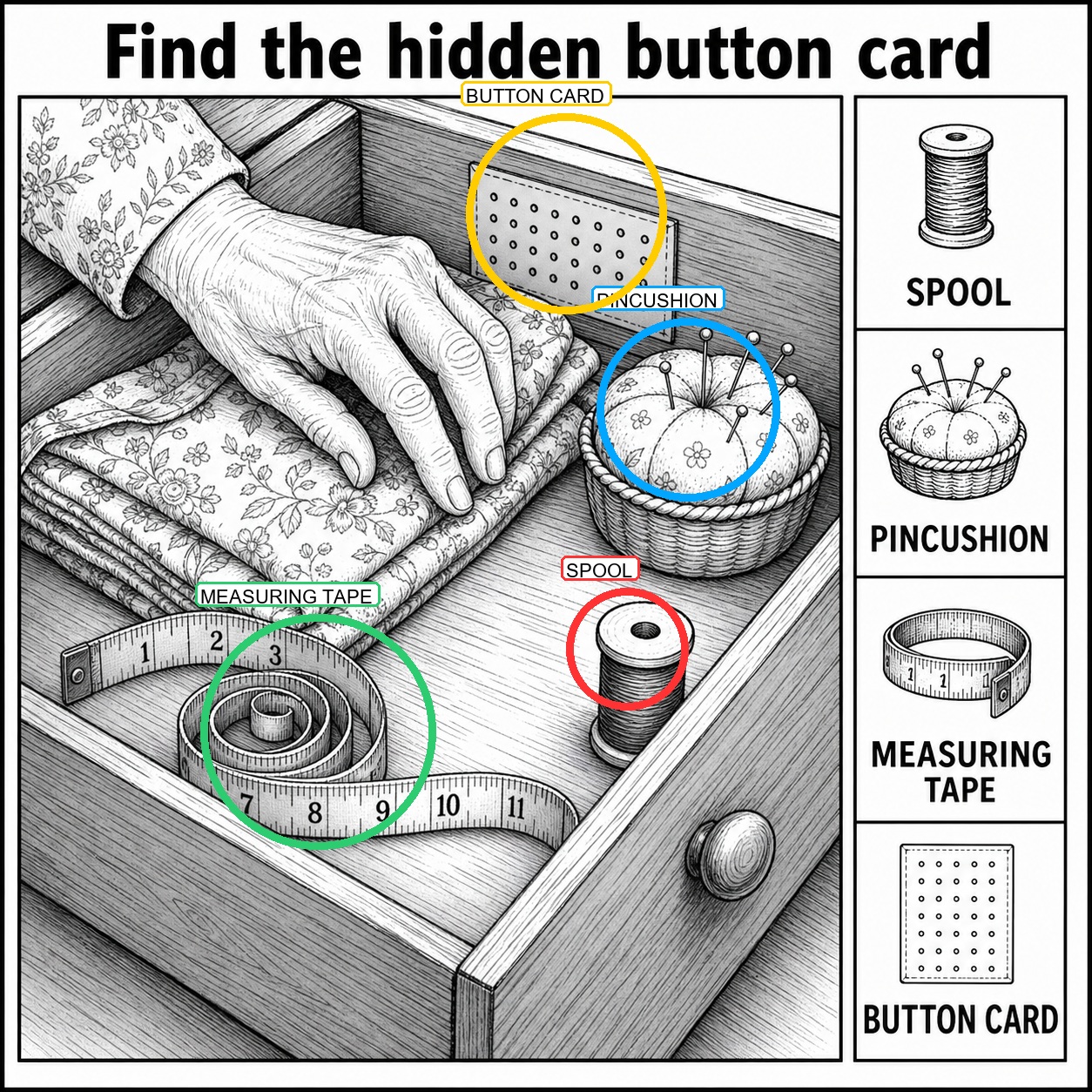 Can You Find the Hidden Button Card? answer image