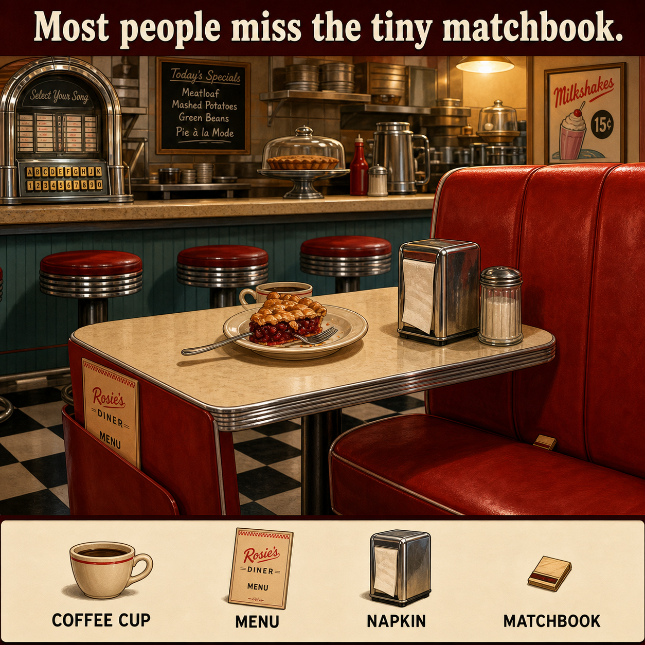 Can You Find the Tiny Matchbook in the Diner?