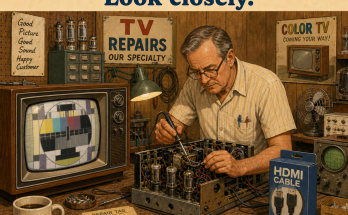 Two Things Are Wrong in This 1970s TV Repair Shop: Answer