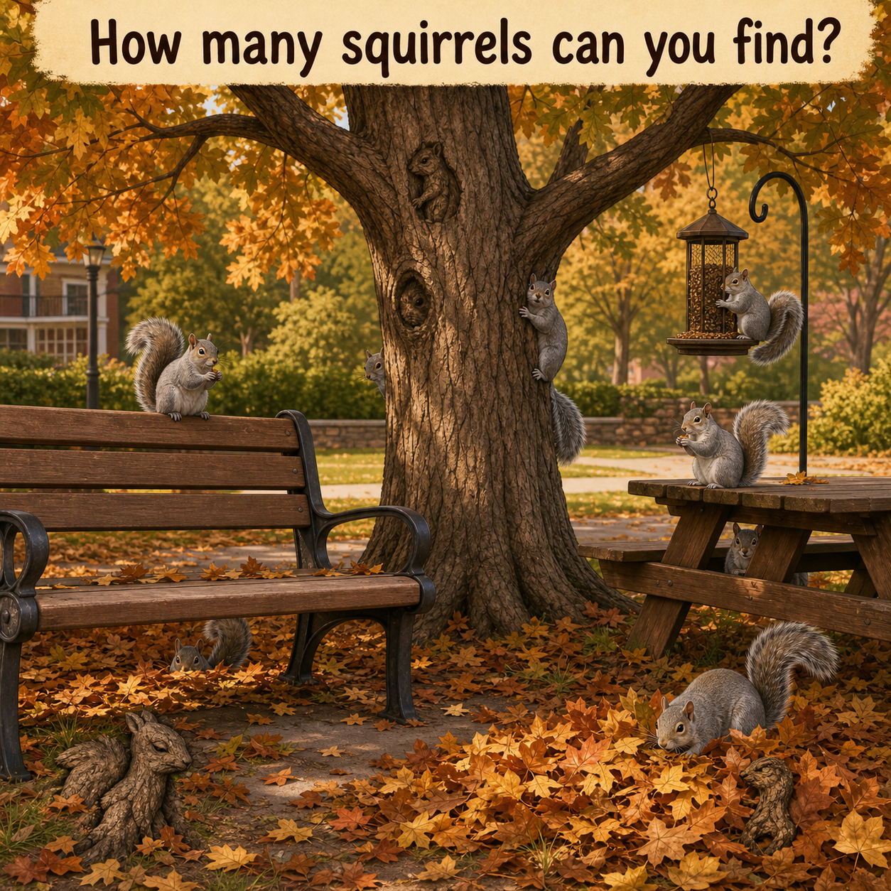 How Many Squirrels Can You Find? Answer