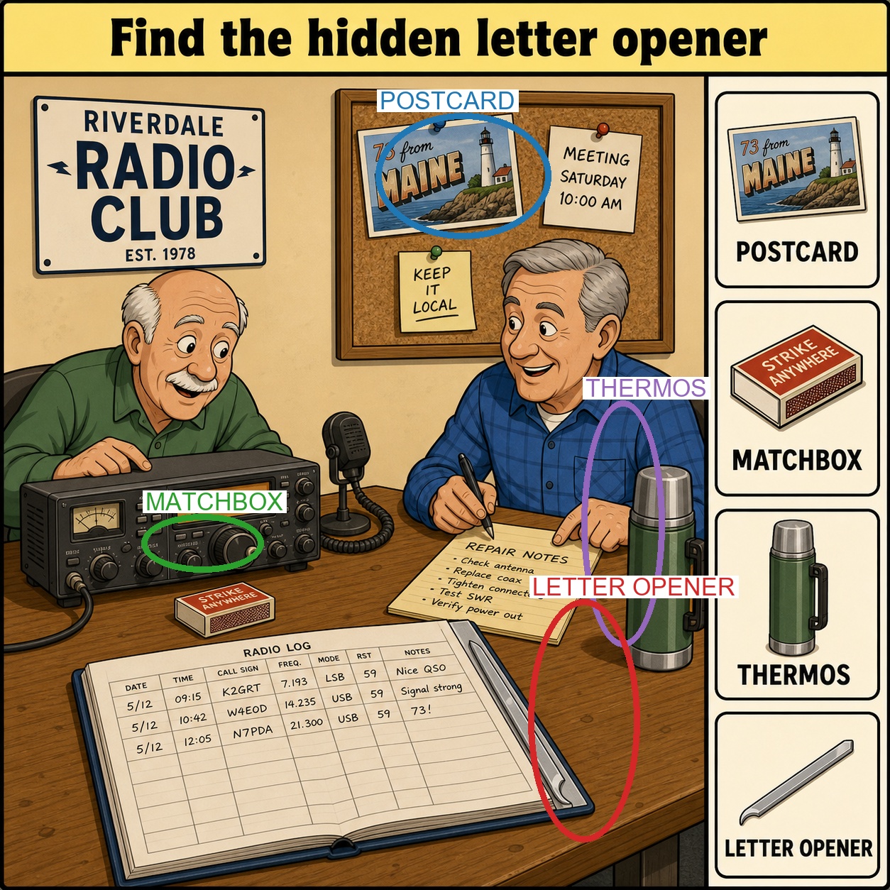 Can You Find the Hidden Letter Opener? answer image