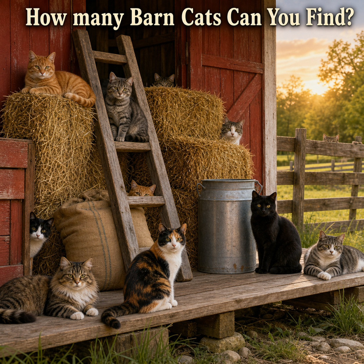 How Many Barn Cats Can You Find? Answer