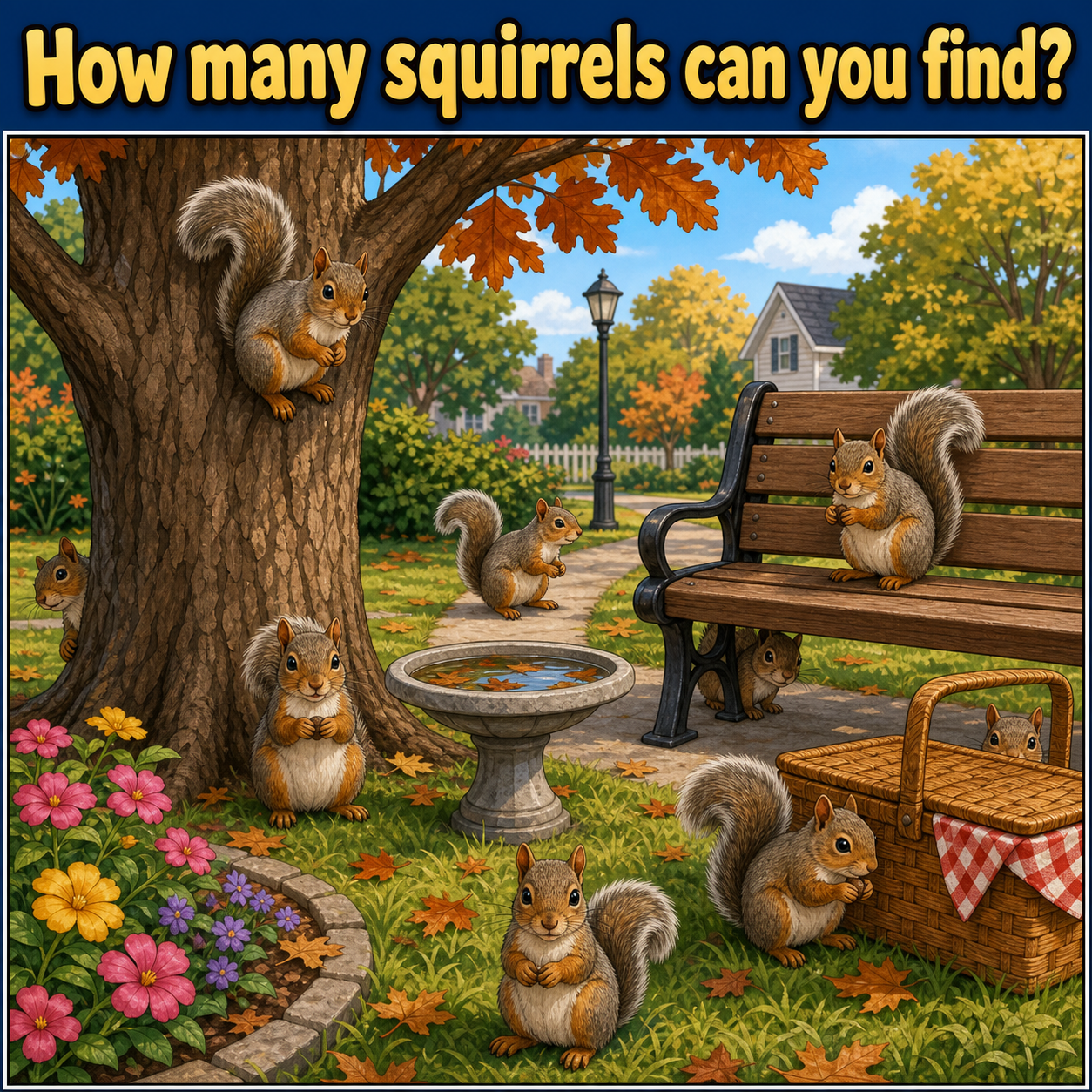 How Many Squirrels Can You Find? Answer