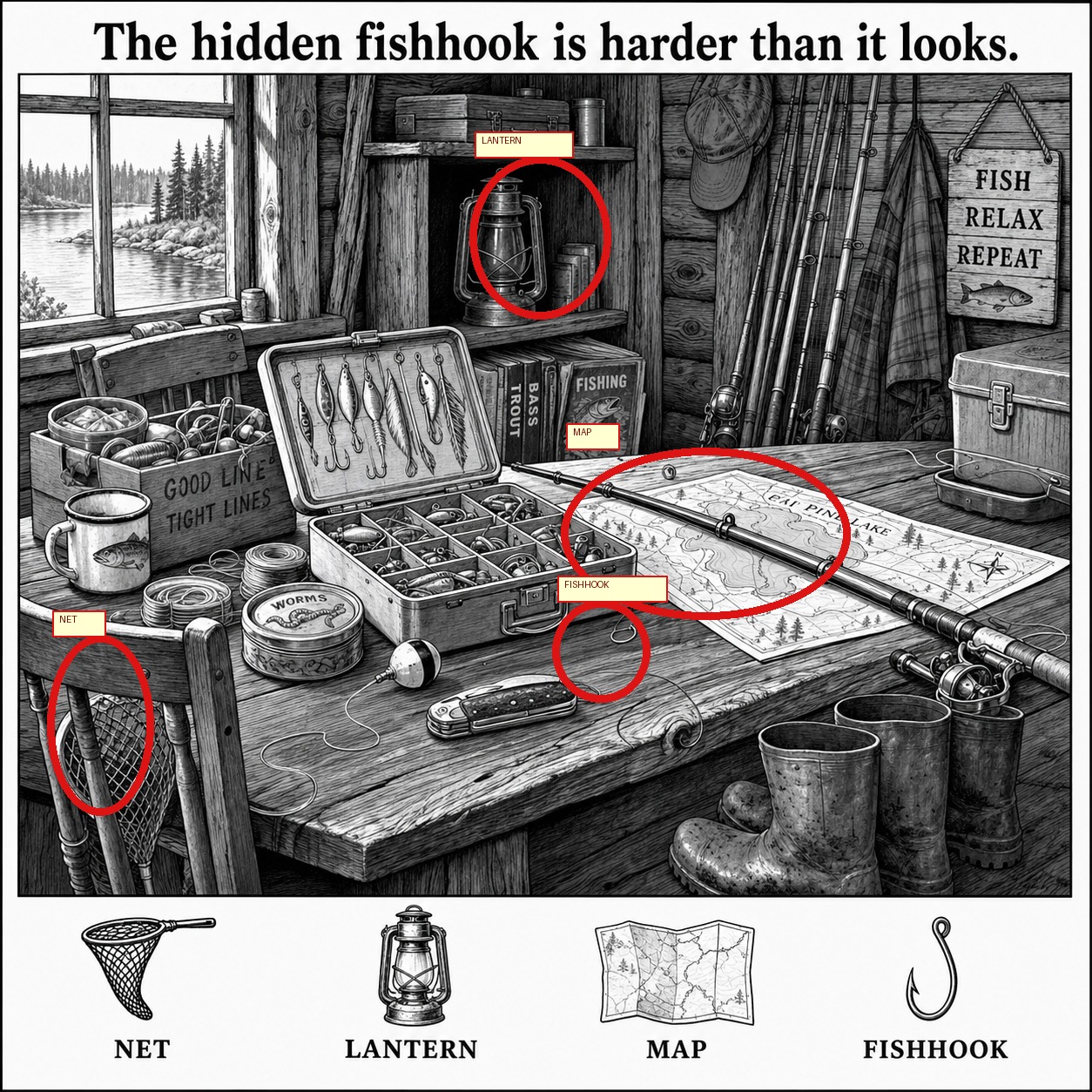 Can You Find the Hidden Fishhook? answer image