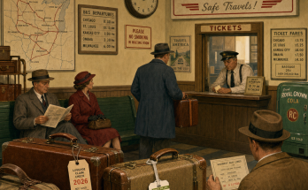 Two Things Are Wrong in This 1950s Bus Depot: Answer