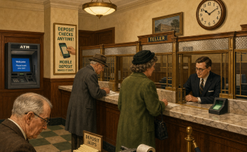 Three Things Are Wrong in This Old Bank Lobby: Answer