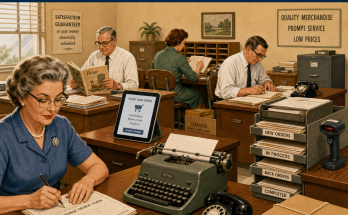 Three Things Are Wrong in This Old Mail-Order Catalog Office: Answer
