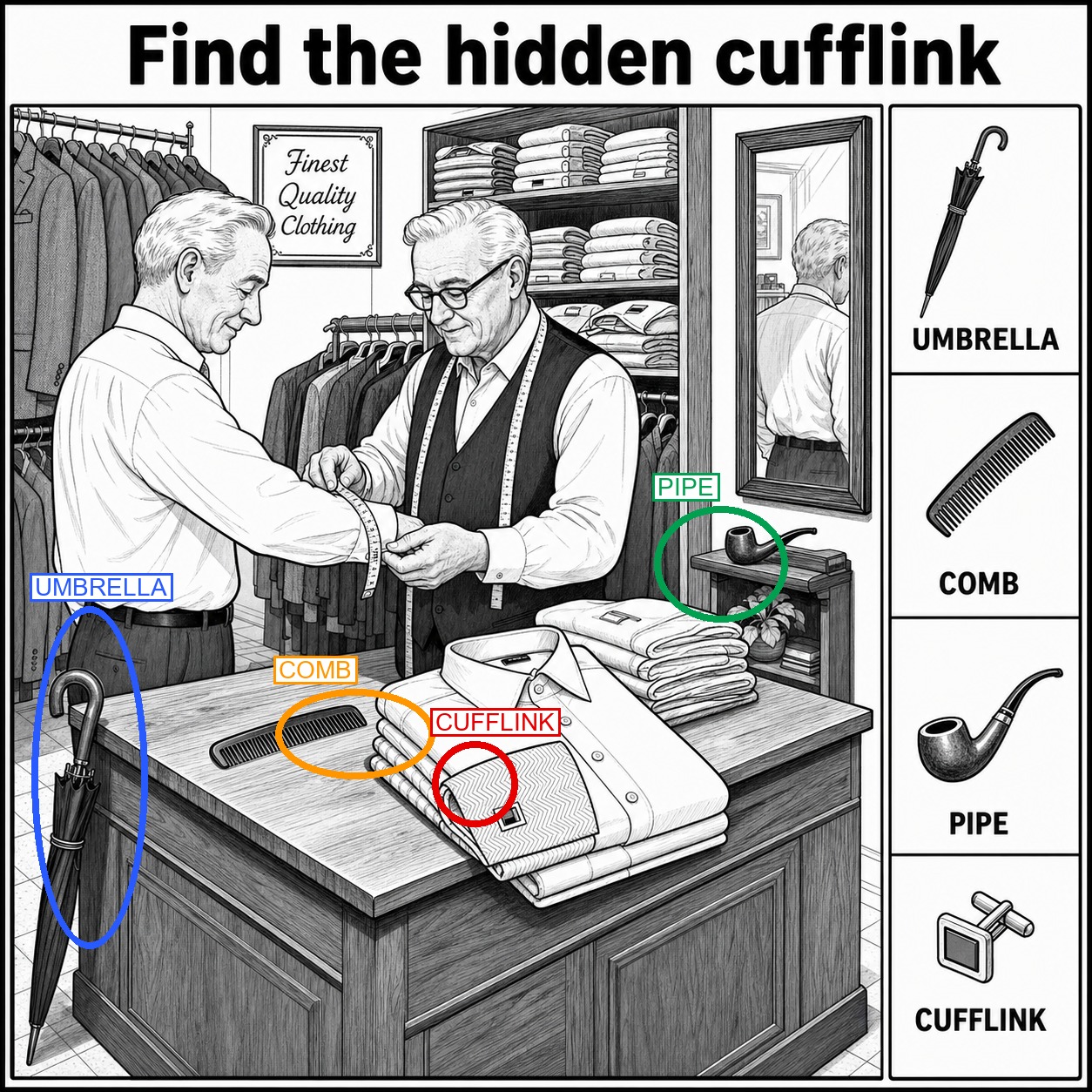 Can You Find the Hidden Cufflink? answer image