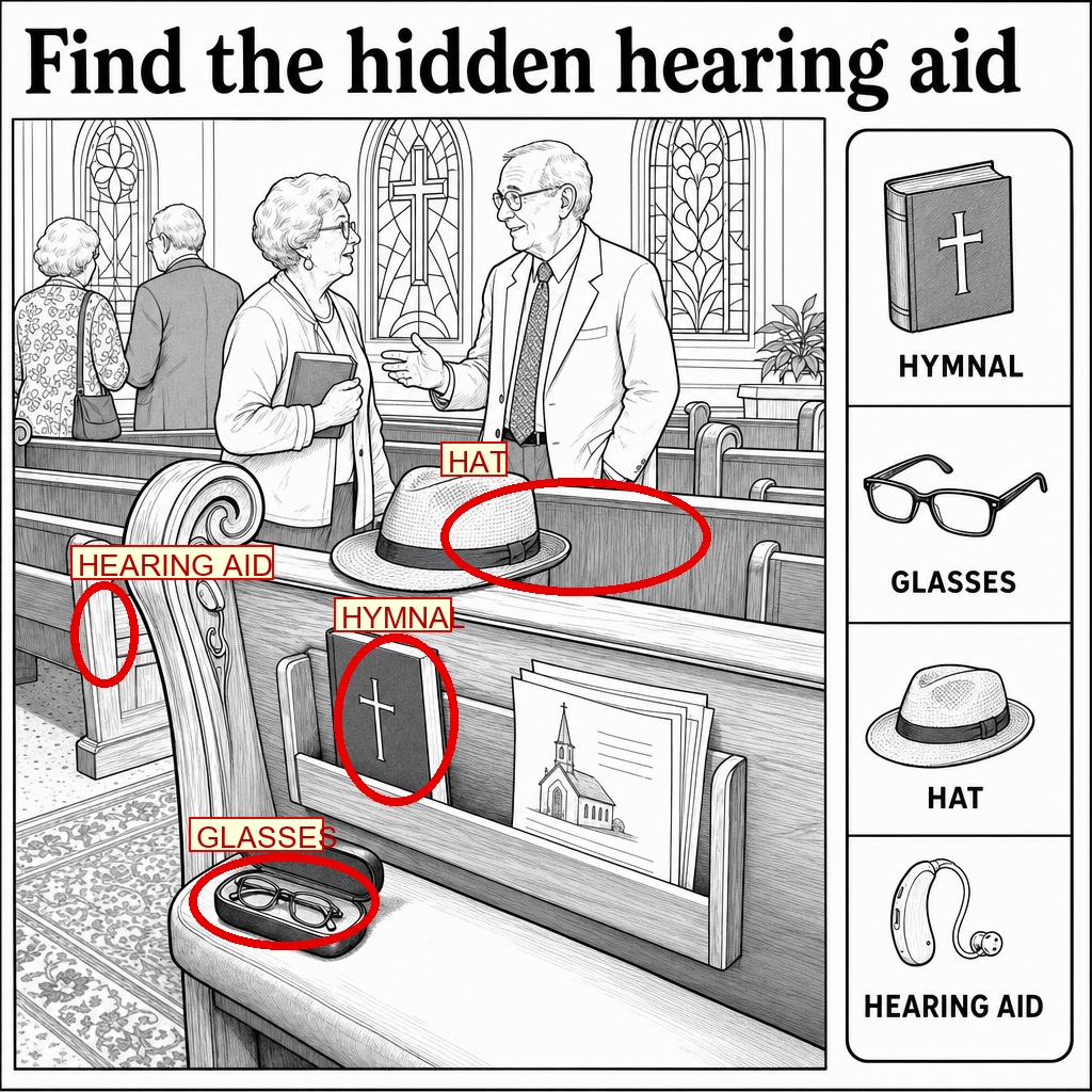 Can You Find the Hidden Hearing Aid? answer image