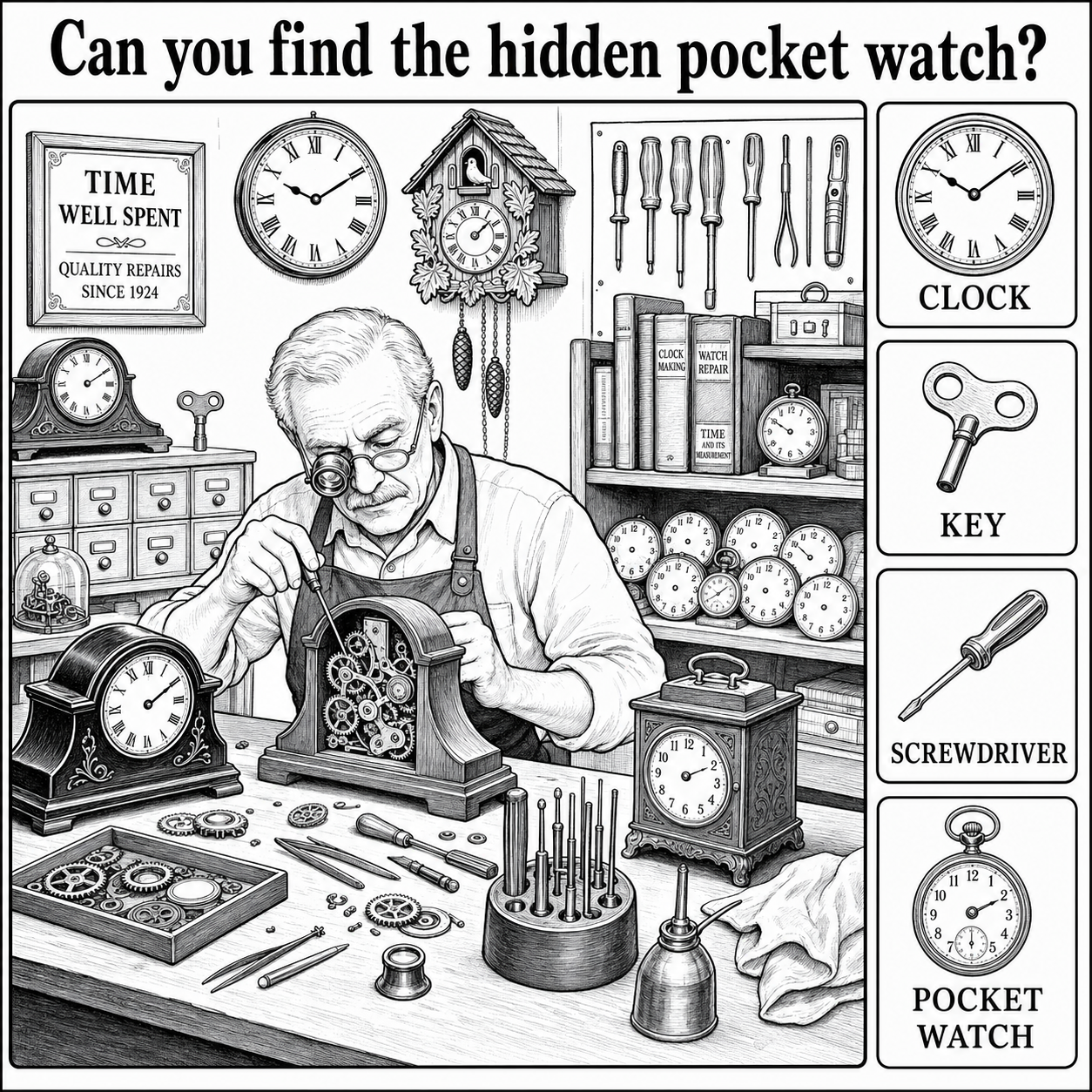 Can You Find the Hidden Pocket Watch?