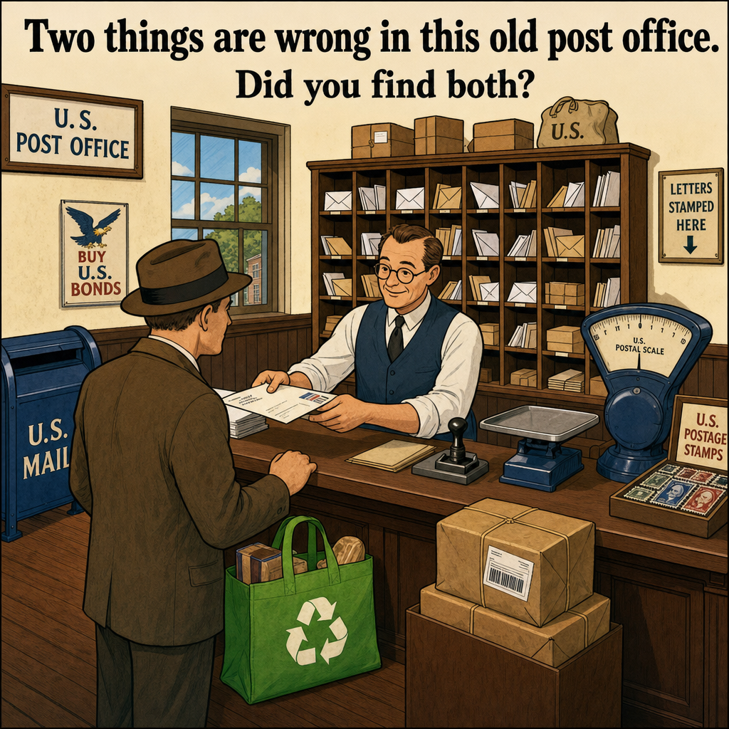 Two Things Are Wrong in This Old Post Office: Answer