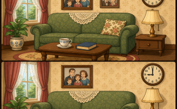 Find the 5 Differences: Living Room Puzzle Answer