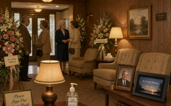 Two Things Are Wrong in This 1970s Funeral Home Lobby: Answer