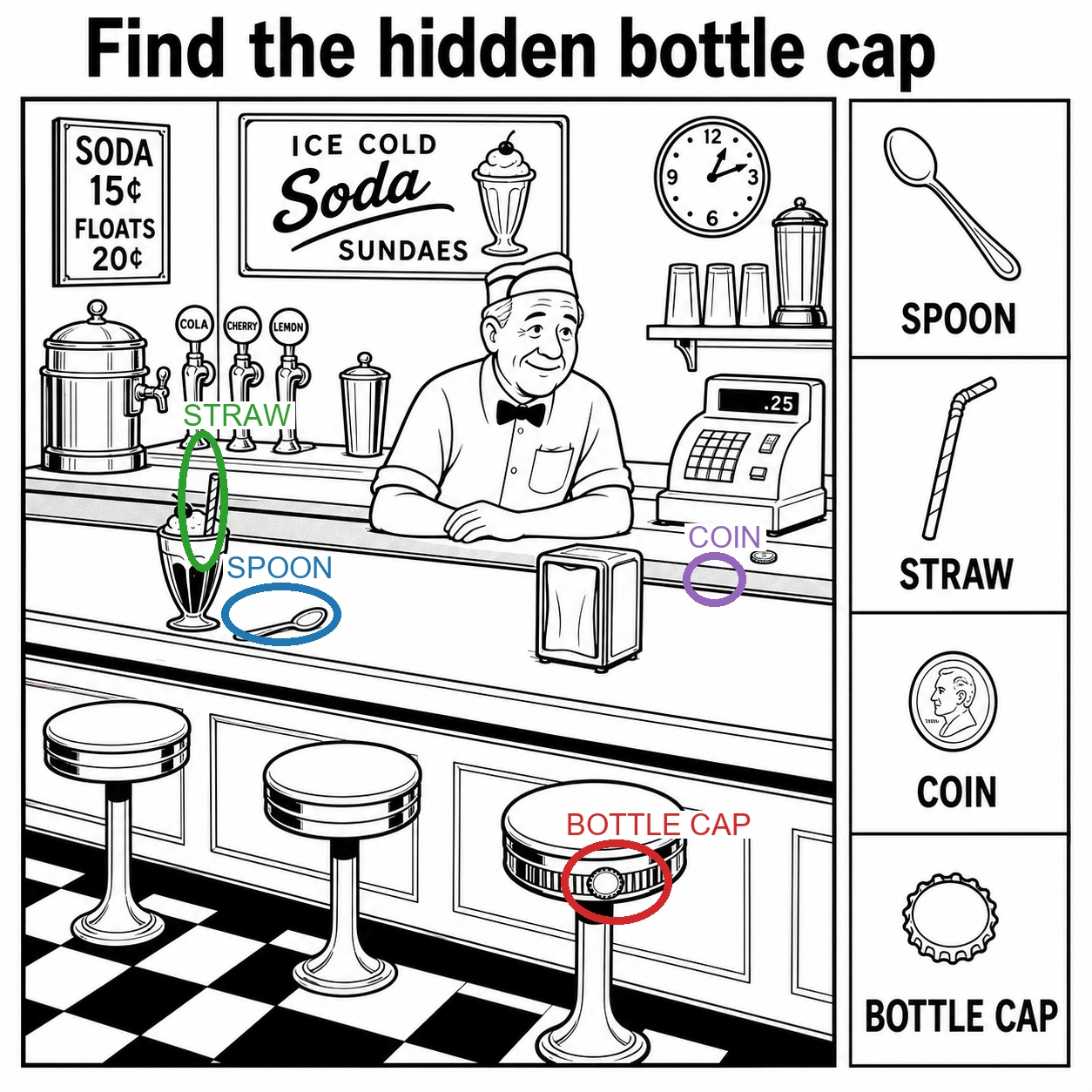 Can You Find the Hidden Bottle Cap? answer image