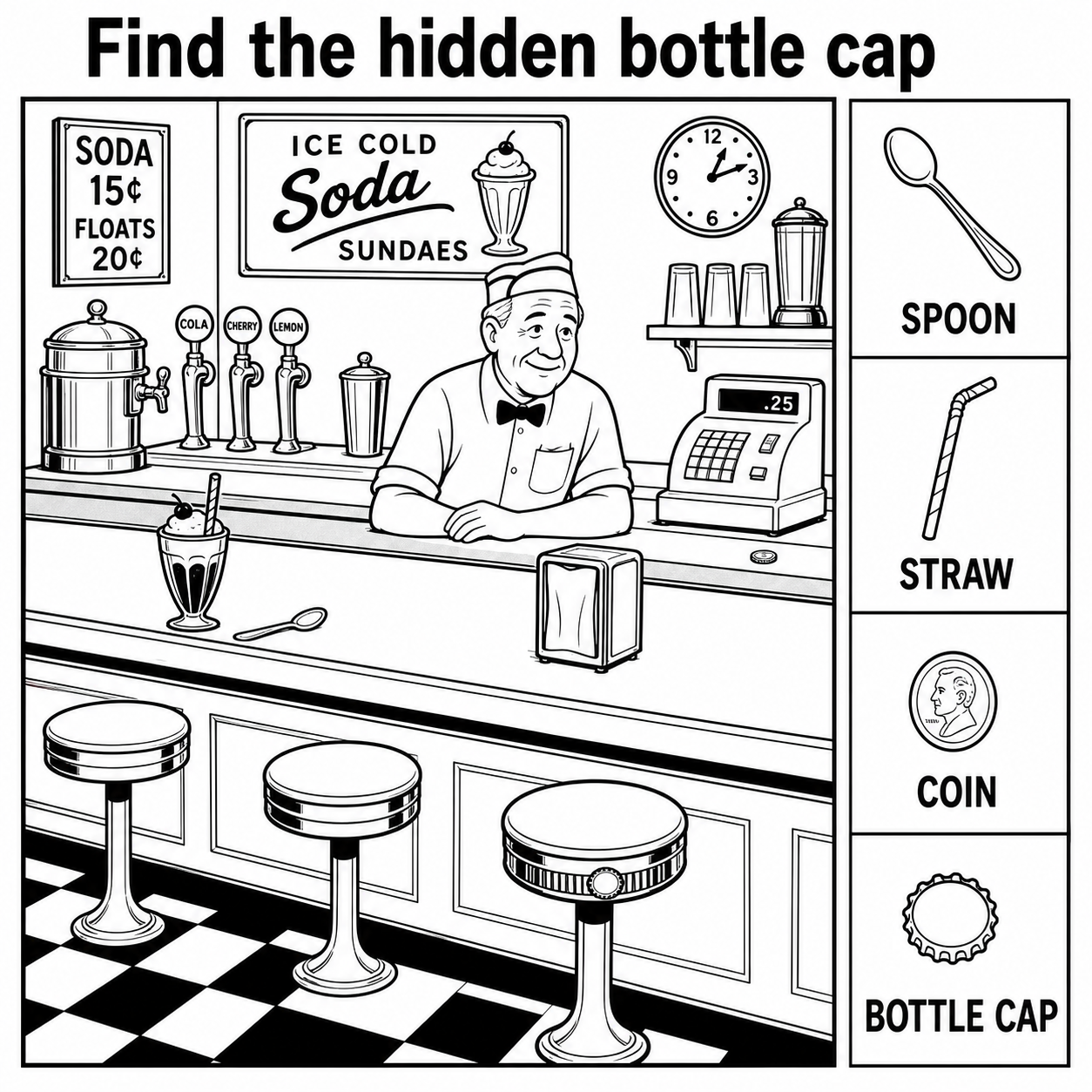 Can You Find the Hidden Bottle Cap?