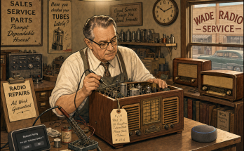Two Things Are Wrong in This 1950s Radio Repair Shop: Answer