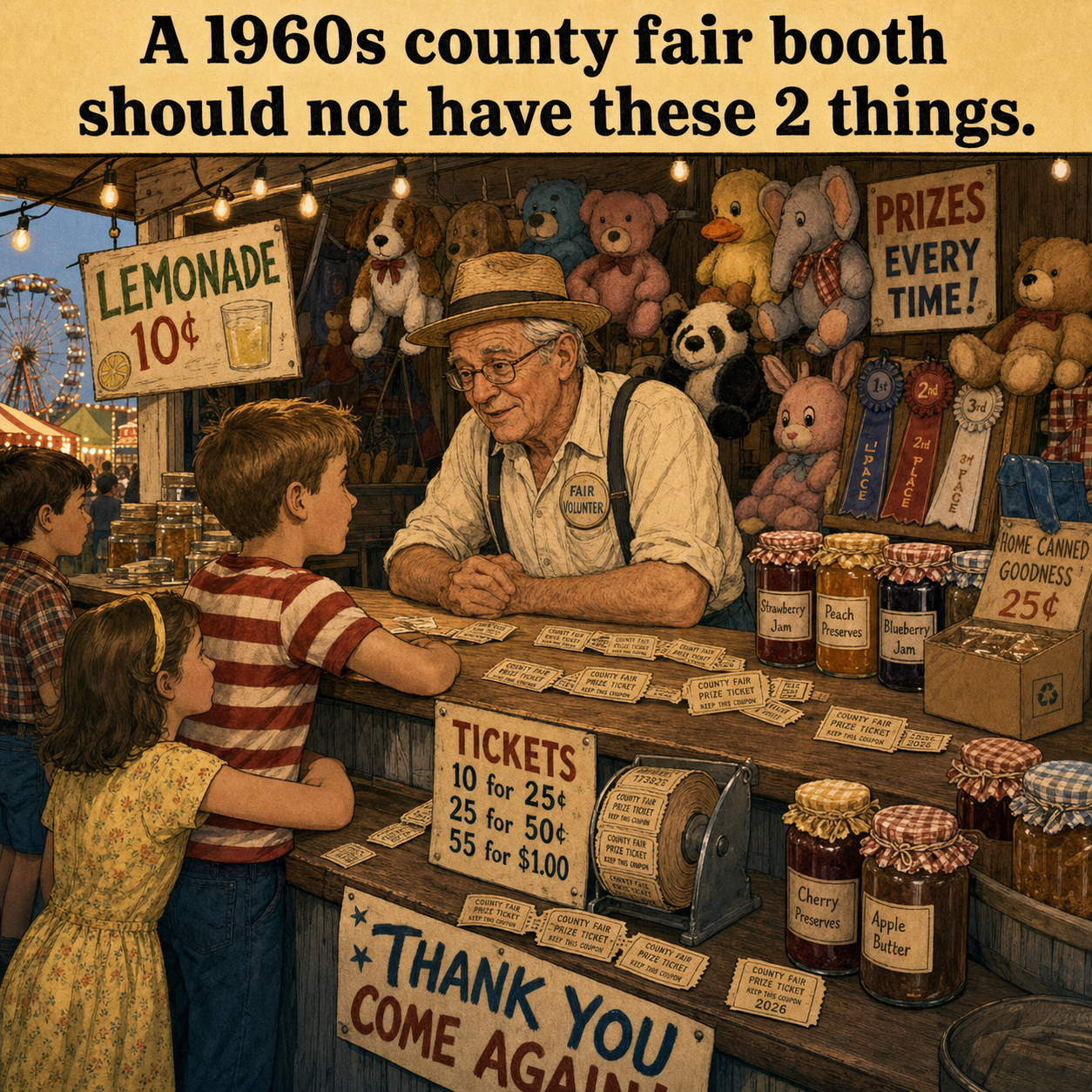 Two Things Are Wrong at This 1960s County Fair Booth: Answer