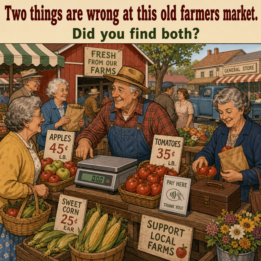 Two Things Are Wrong at This Old Farmers Market: Answer