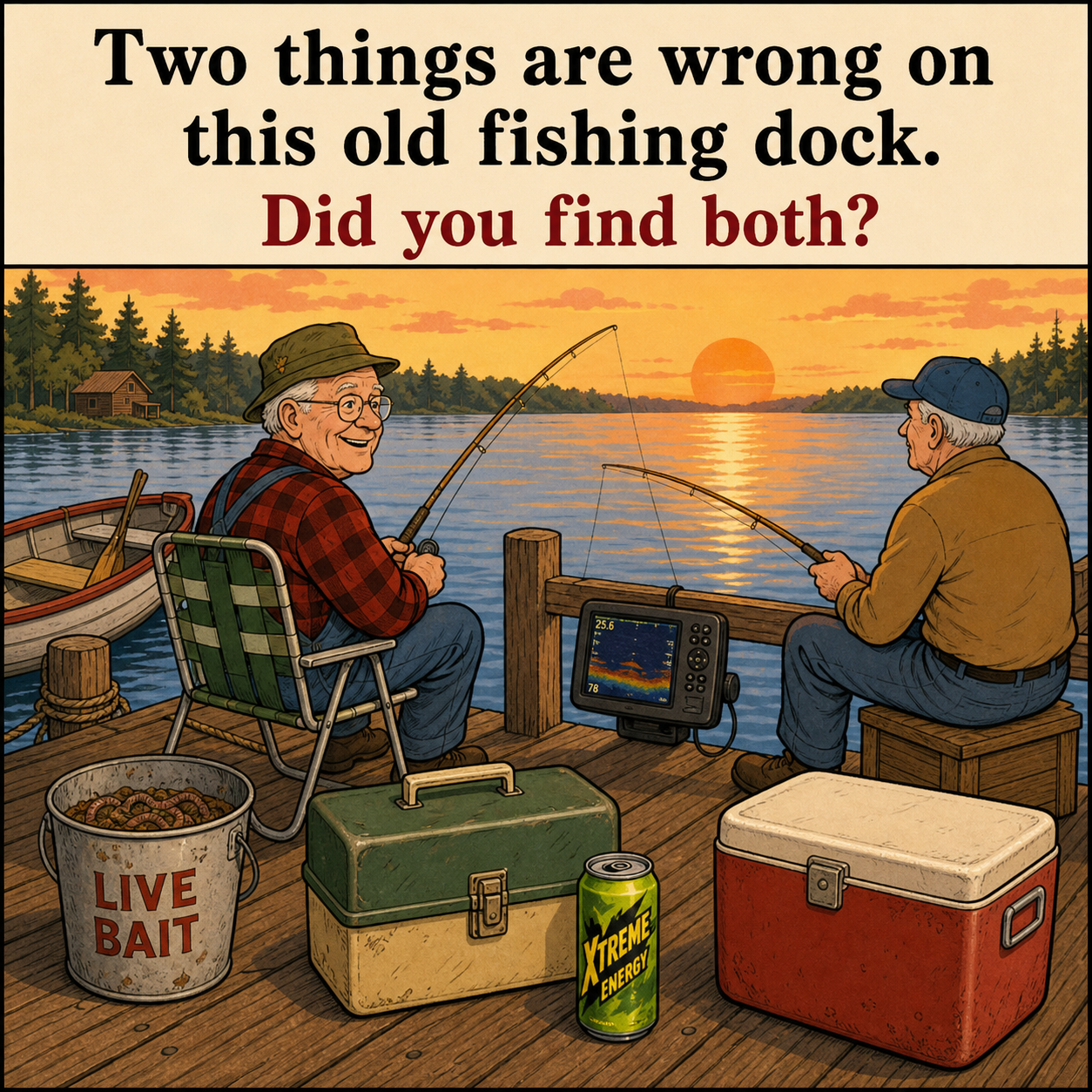 Two Things Are Wrong on This Old Fishing Dock: Answer