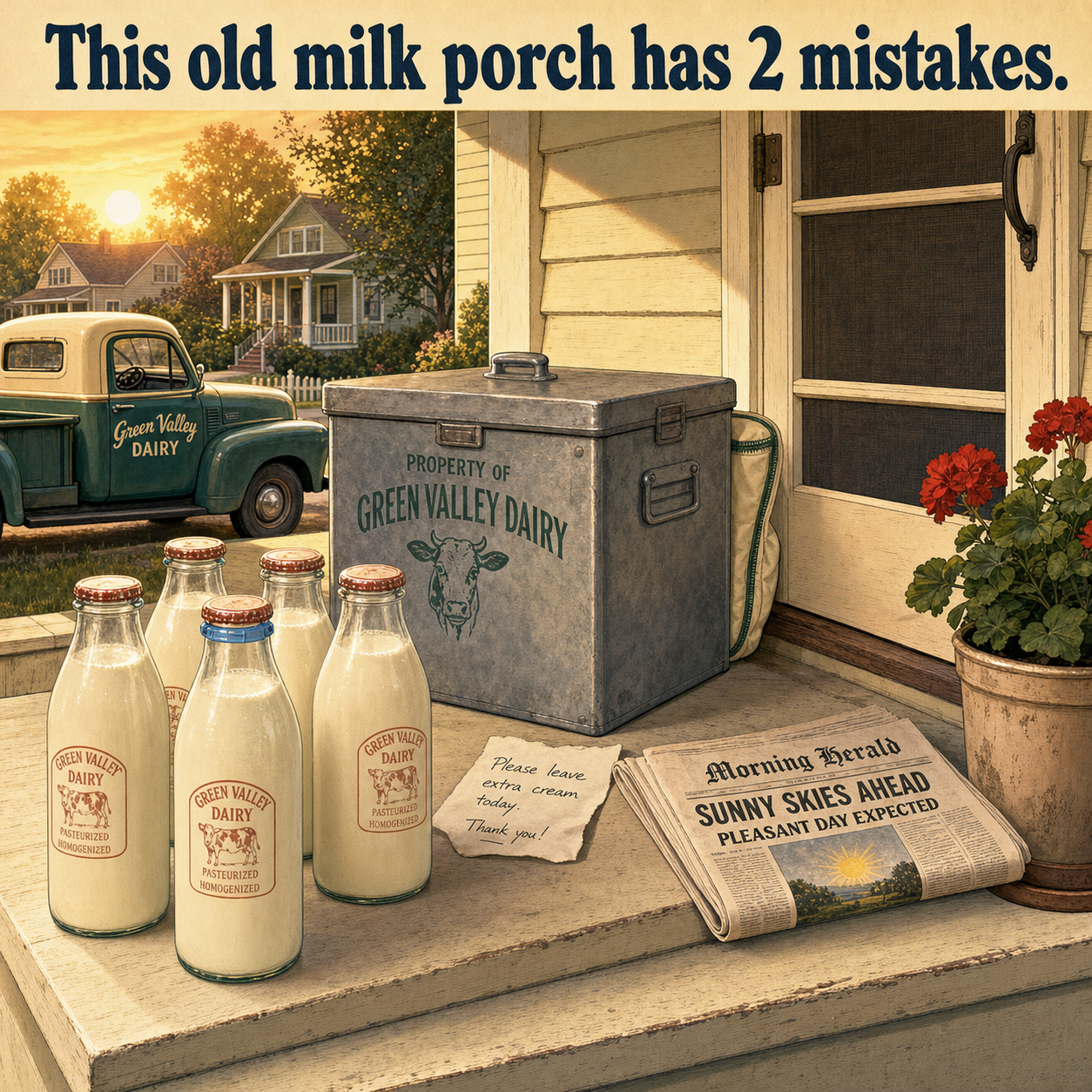 Two Mistakes on This Old Milk Porch: Answer