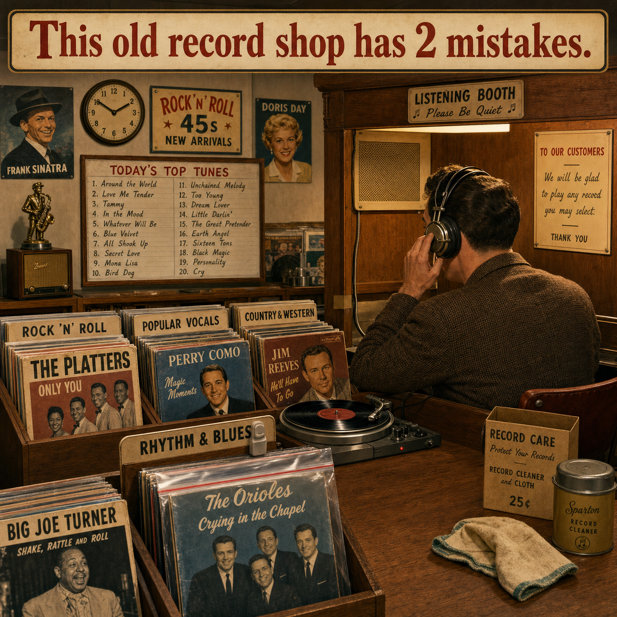 Two Mistakes in This Old Record Shop: Answer
