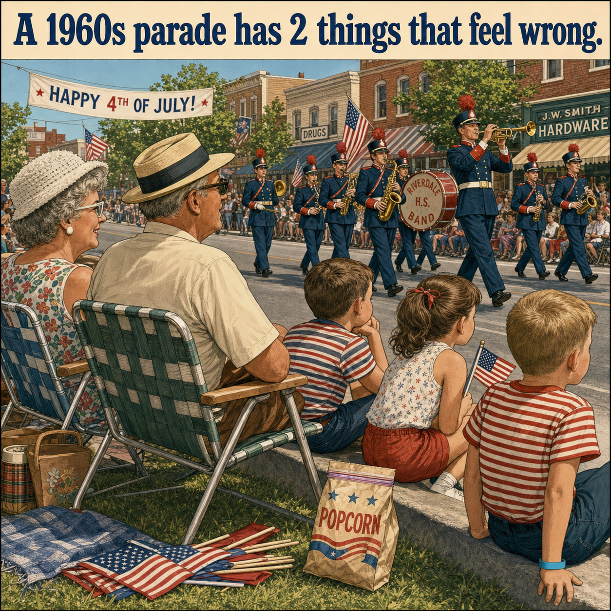 Two Things Feel Wrong in This 1960s Parade: Answer