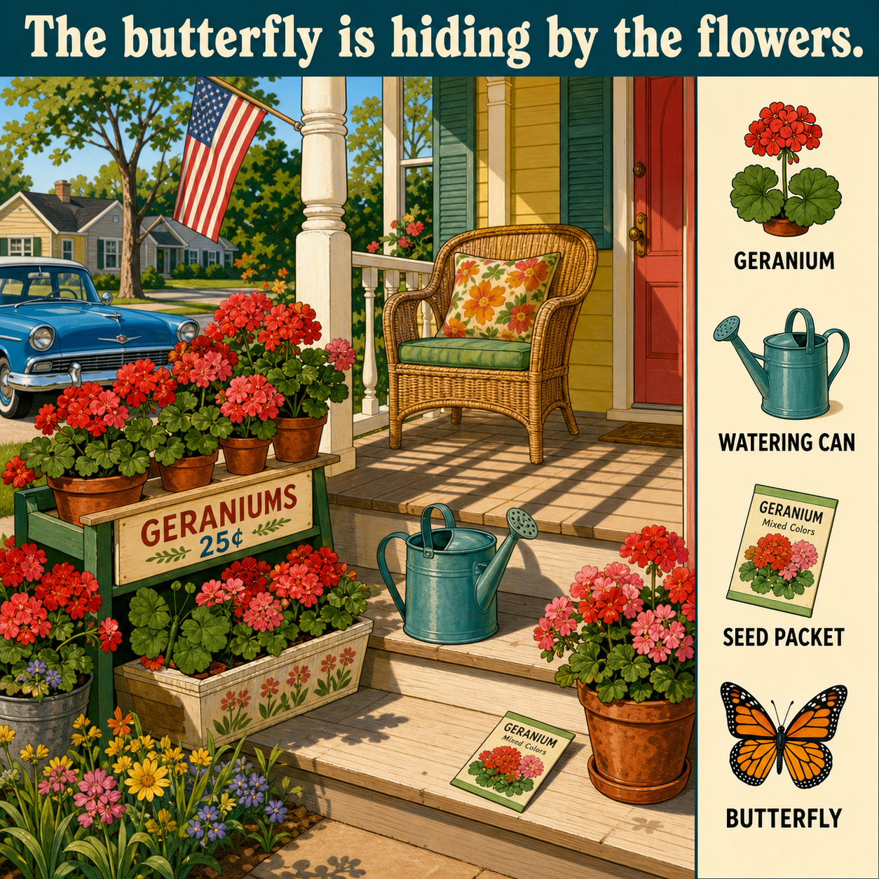 Can You Find the Butterfly by the Flowers?