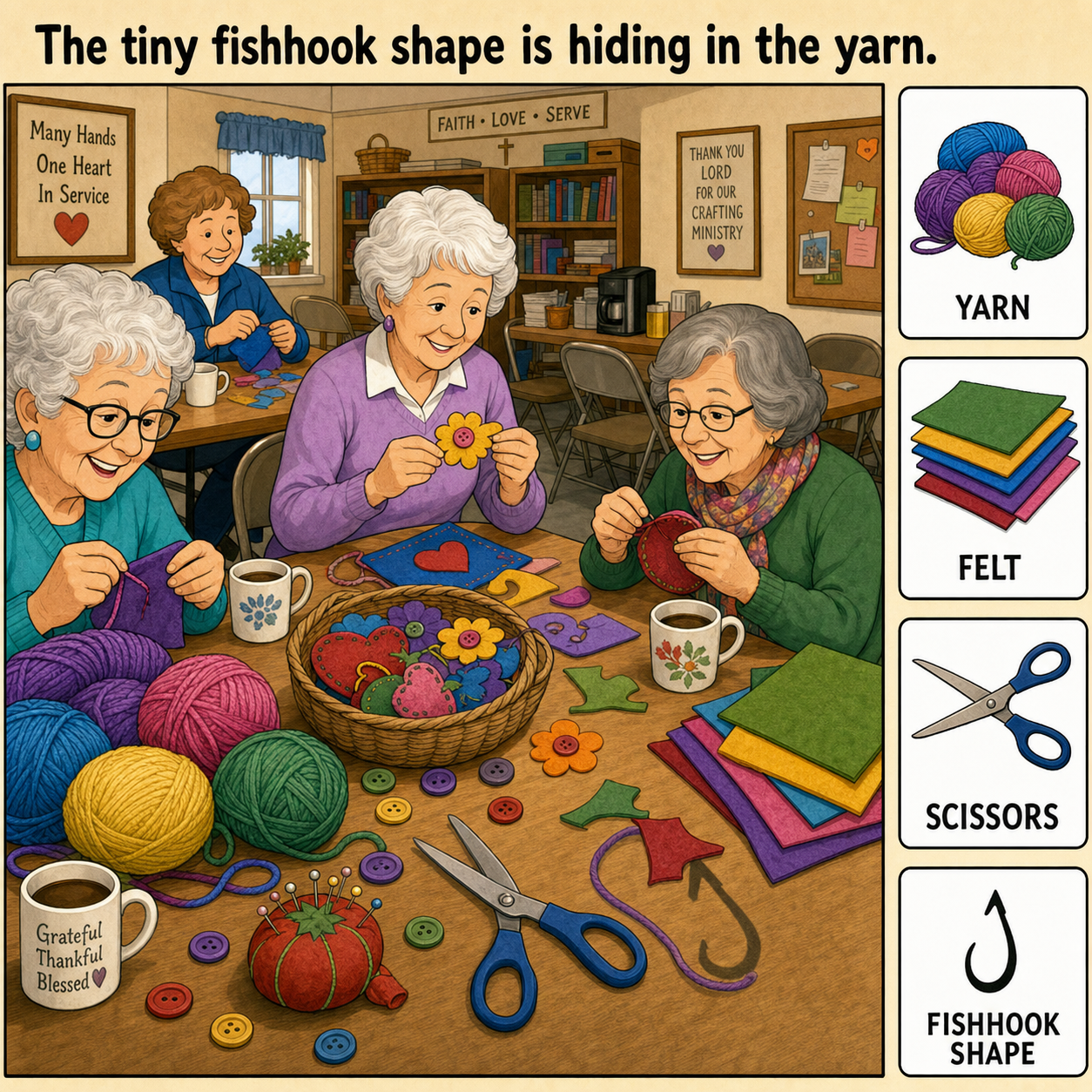 Can You Find the Fishhook Shape in the Yarn?