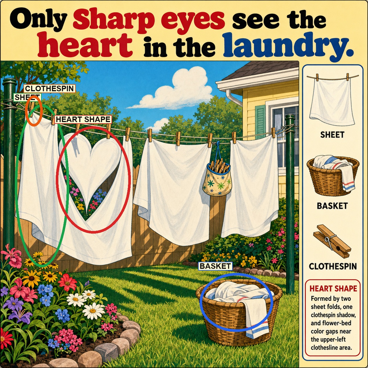 Can You Find the Heart Shape in the Laundry? answer image