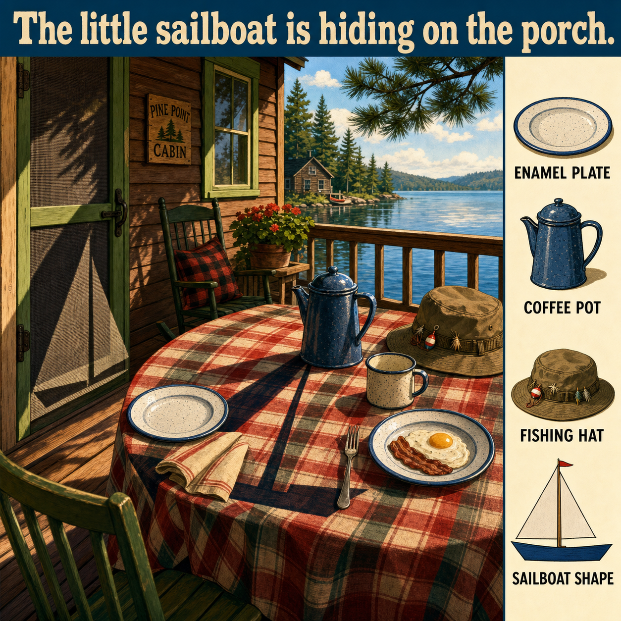 Can You Find the Sailboat Shape on the Porch?
