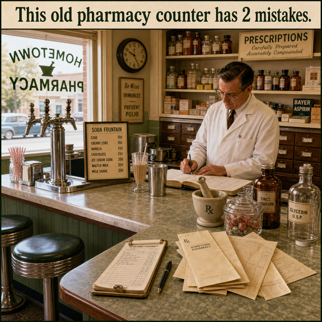 Two Mistakes at This Old Pharmacy Counter