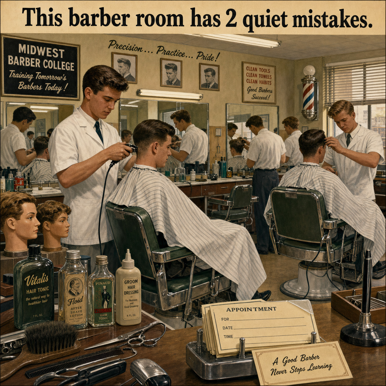 Two Quiet Mistakes in This 1960s Barber Room