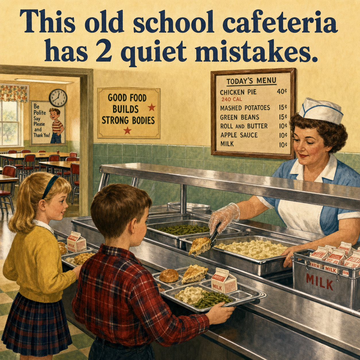 Answer: Two Mistakes in the Old School Cafeteria