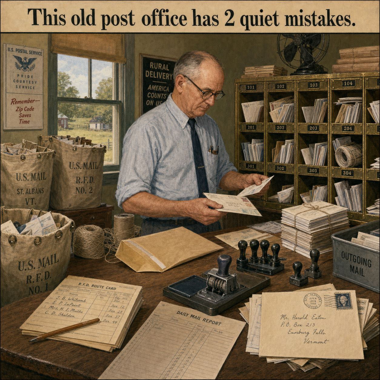 Answer: Two Mistakes in the Old Post Office
