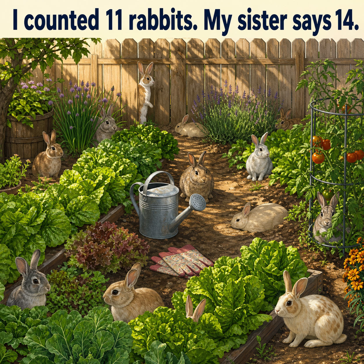 How Many Rabbits Are in the Vegetable Garden? Answer