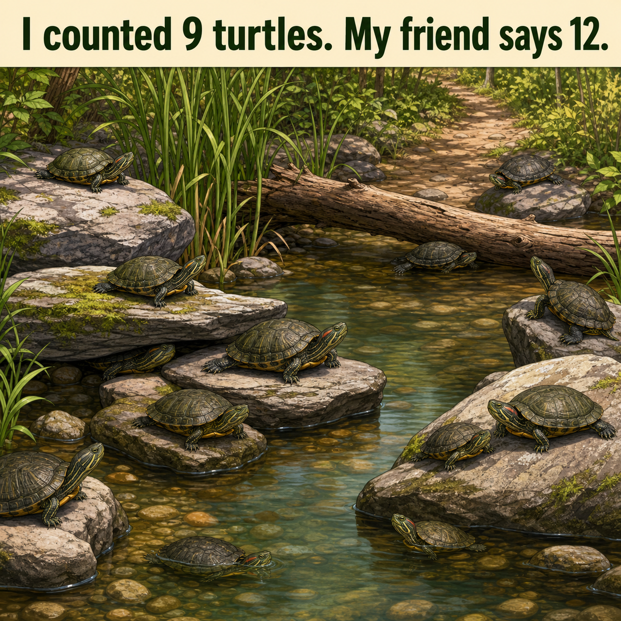 How Many Turtles Are by the Creek? Answer