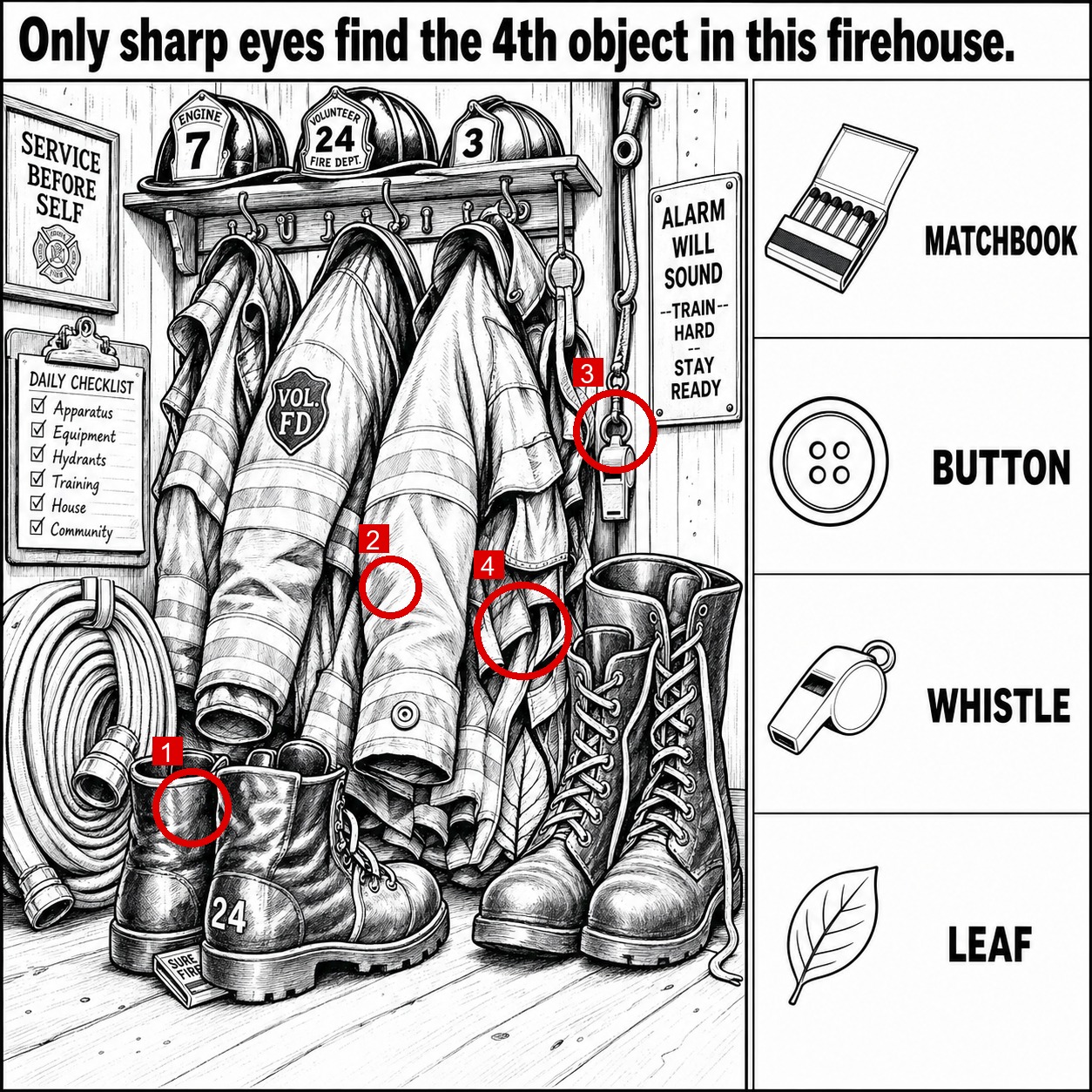 Can You Find All 4 Objects in the Firehouse? answer image