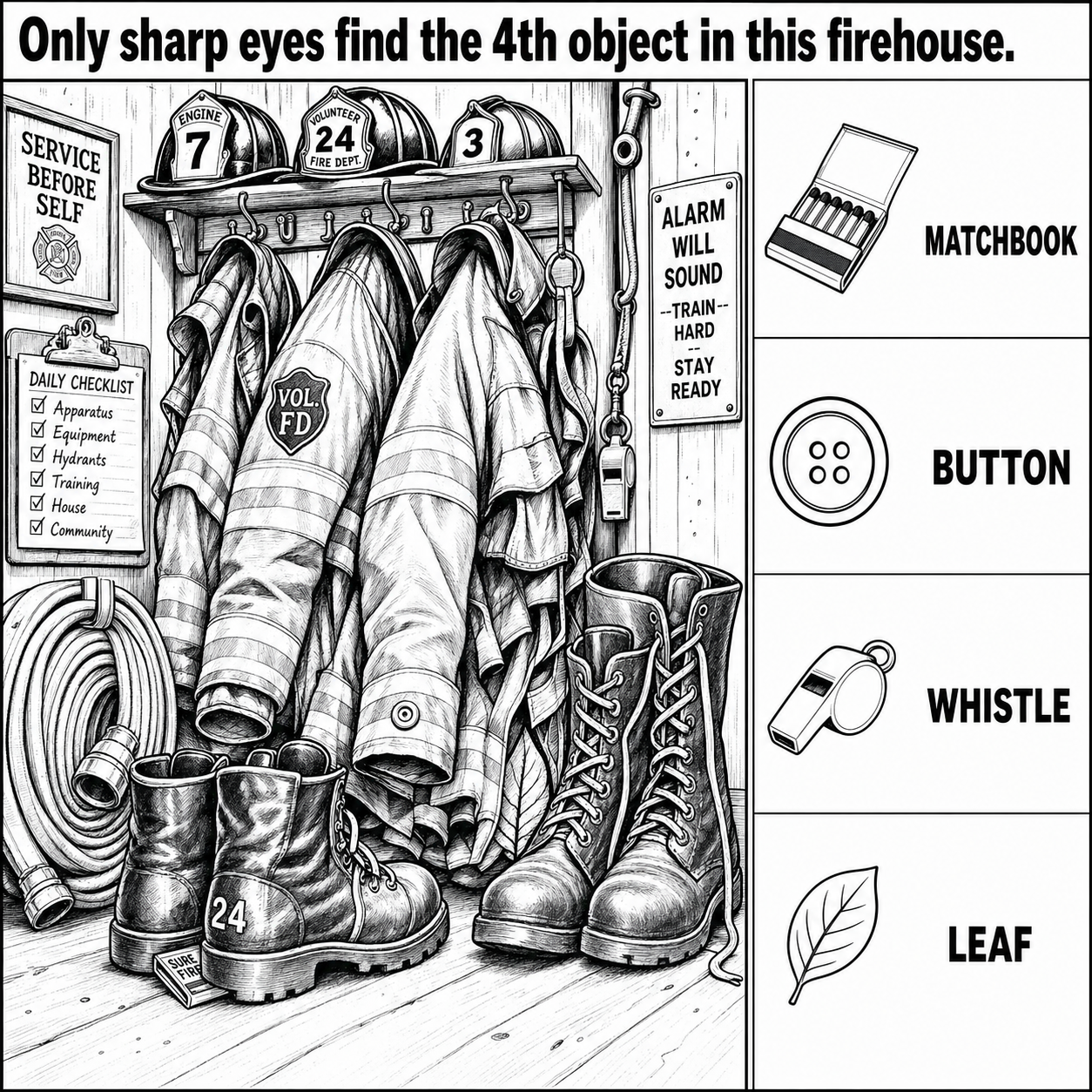 Can You Find All 4 Objects in the Firehouse?