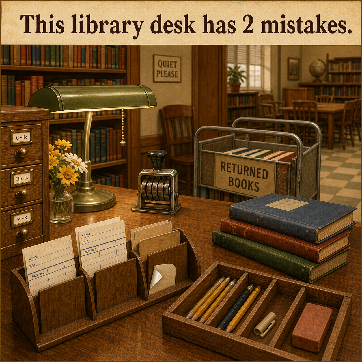 Two Mistakes at This Library Desk: Answer