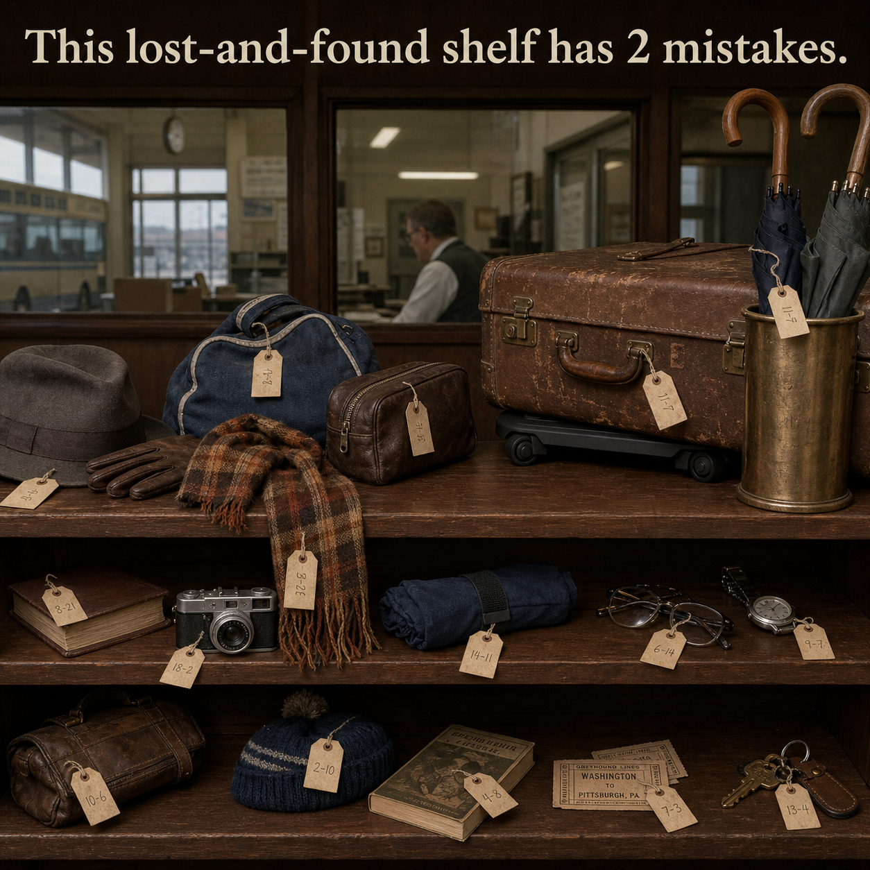 Two Mistakes on This Lost-and-Found Shelf: Answer