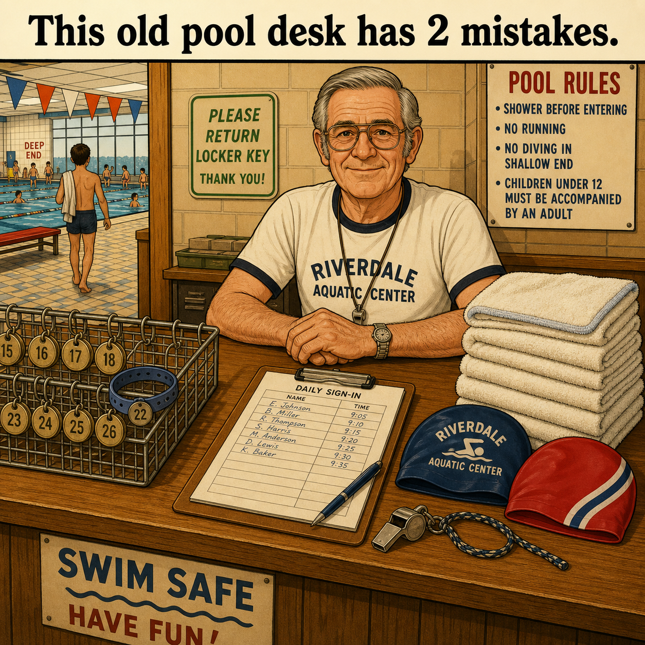 Two Mistakes at This Old Pool Desk: Answer