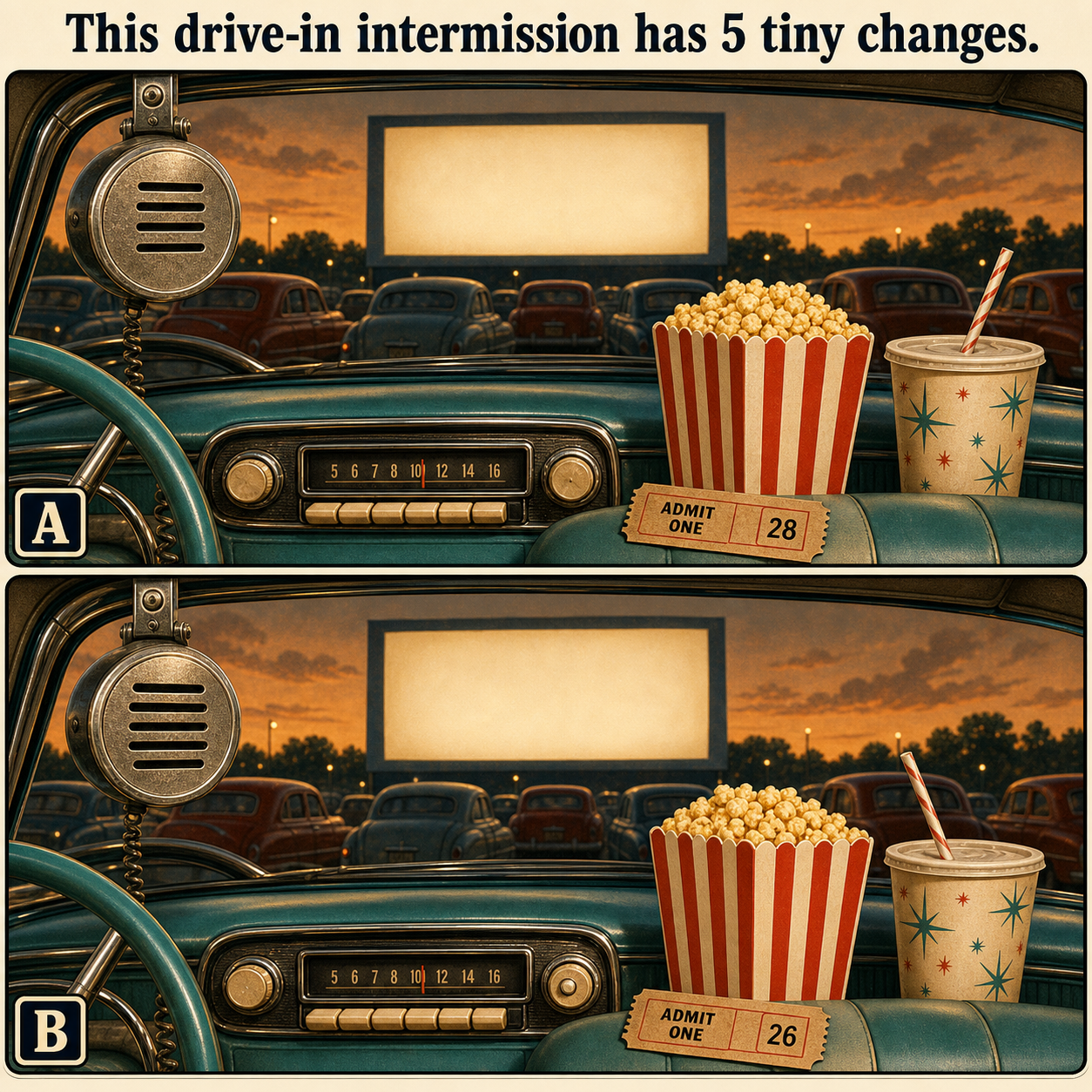The Drive-In Intermission Has 5 Tiny Changes: Answer