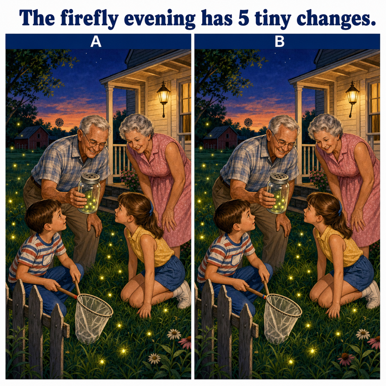 Answer: Five Differences in the Firefly Evening