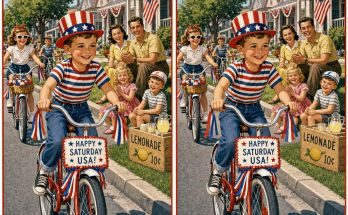 Answer: Five Differences in the Bicycle Parade