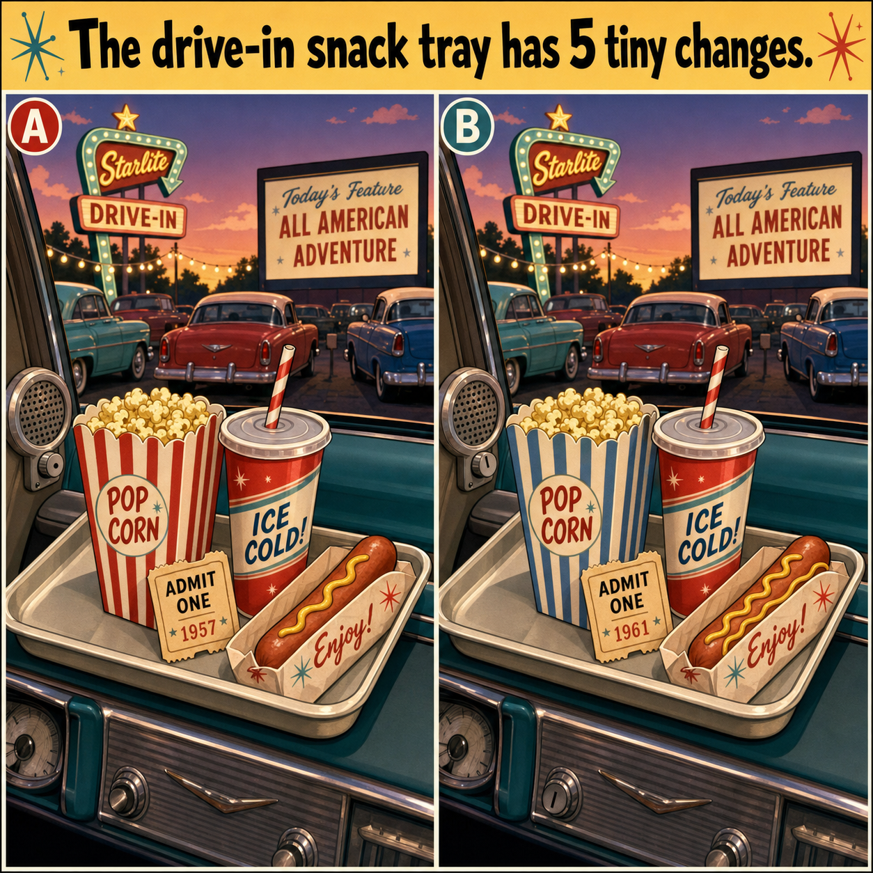 The Drive-In Snack Tray Has 5 Tiny Changes: Answer