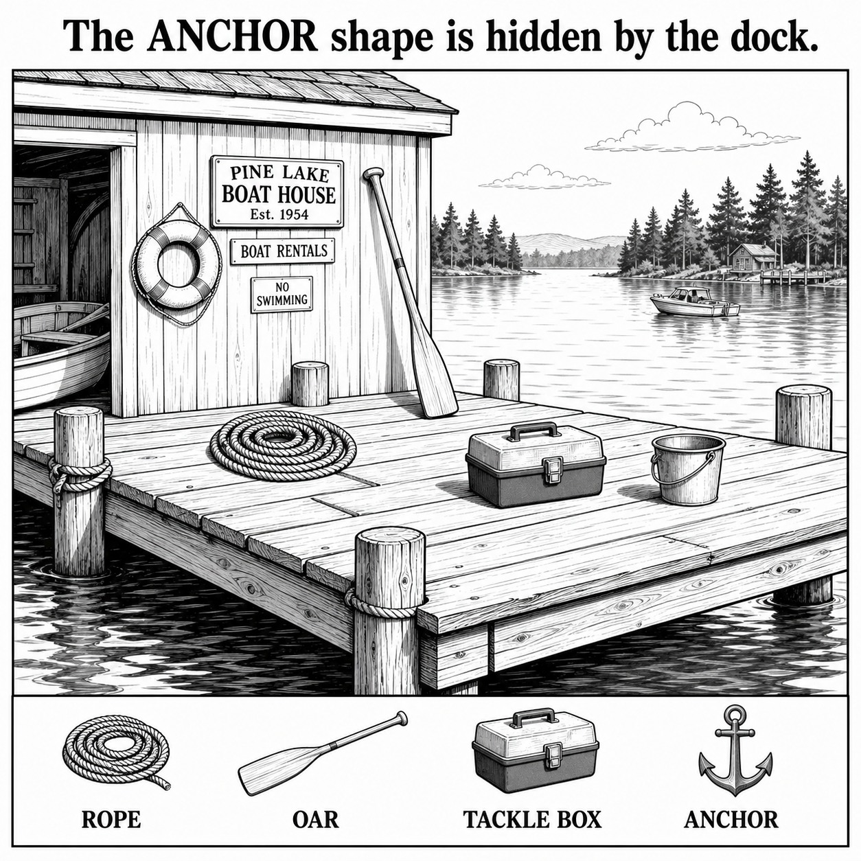 Can You Find the Anchor Shape by the Dock?