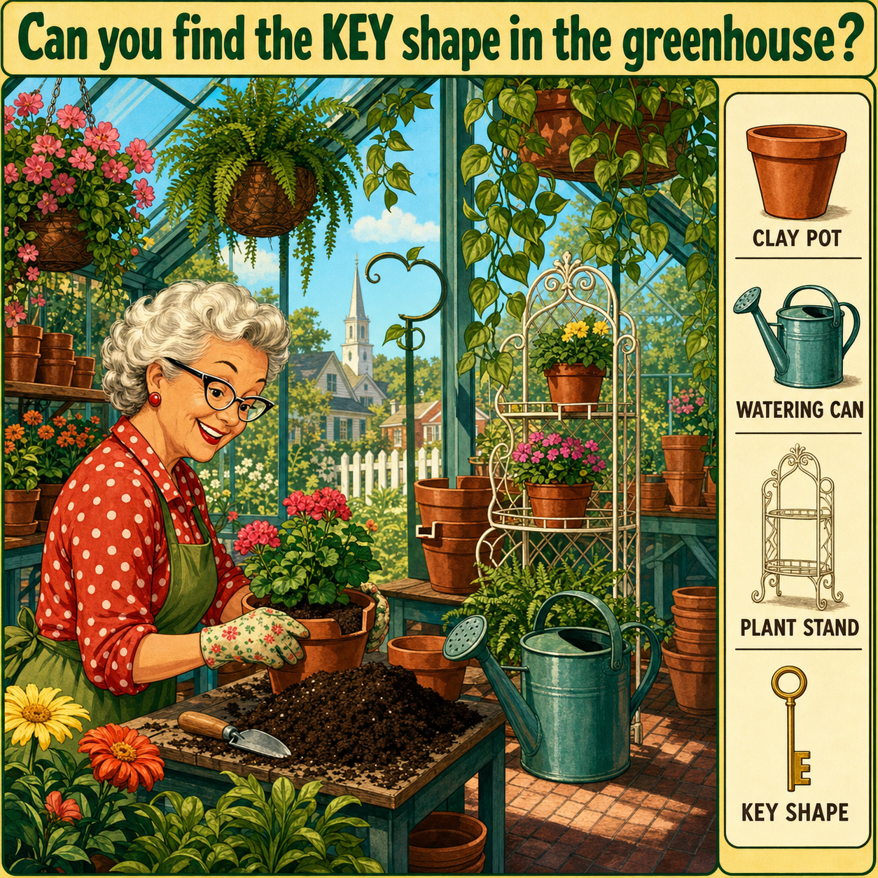 Can You Find the Key Shape in the Greenhouse?